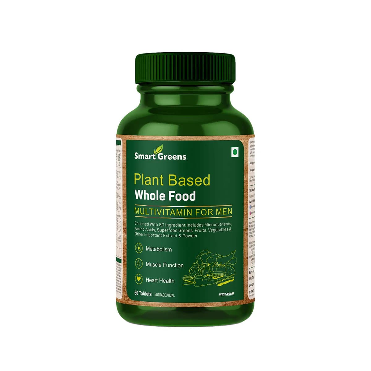 Smart Greens Plant Based Whole Food Multivitamin for Men Tablets product image 1