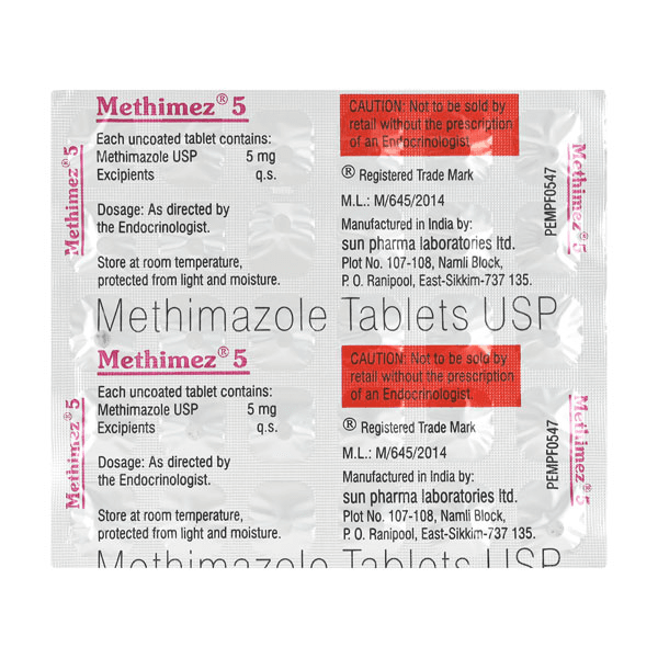 Methimez (Methimazole) 5 mg Tablets product image 1