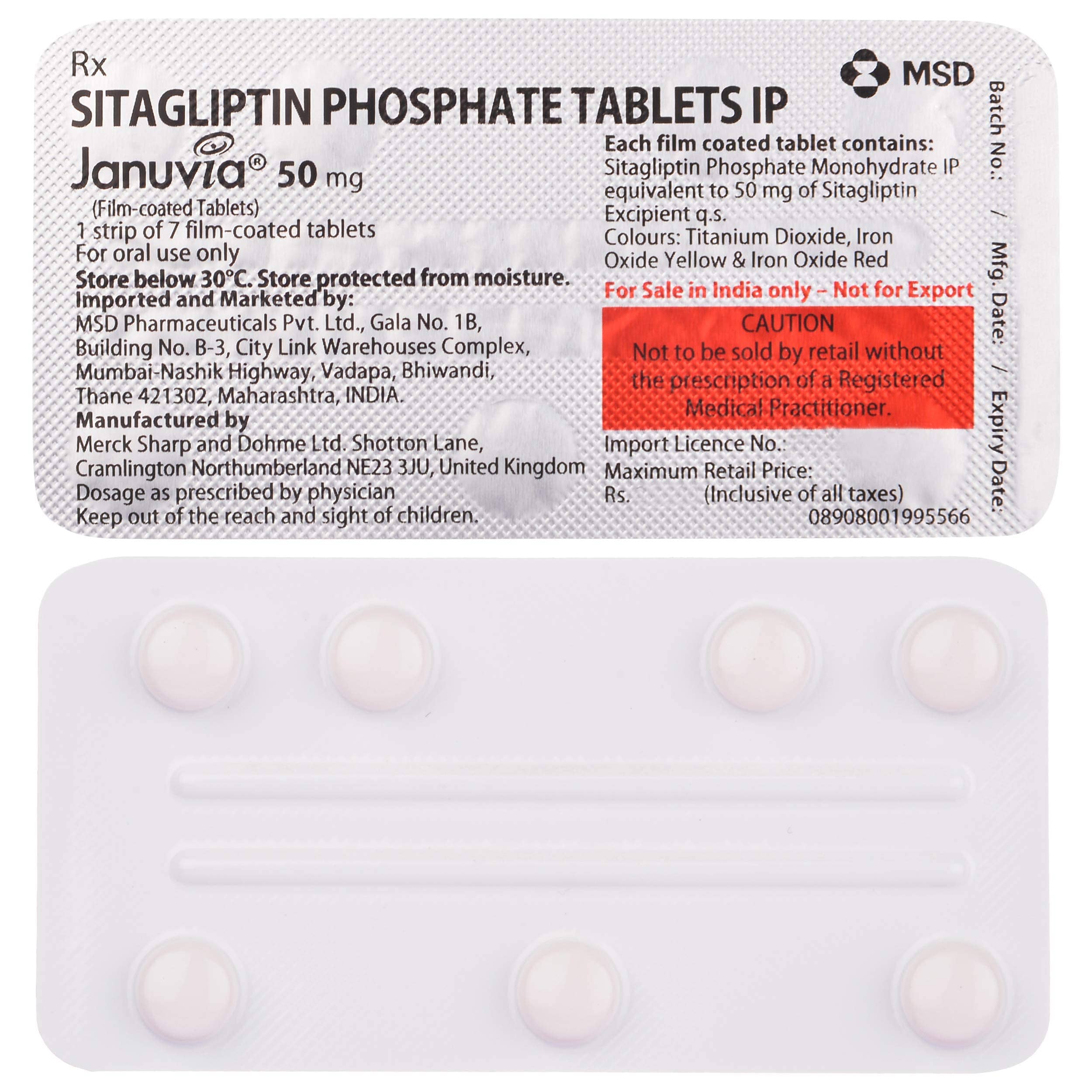 Januvia (Sitagliptin) Tablets 50 mg