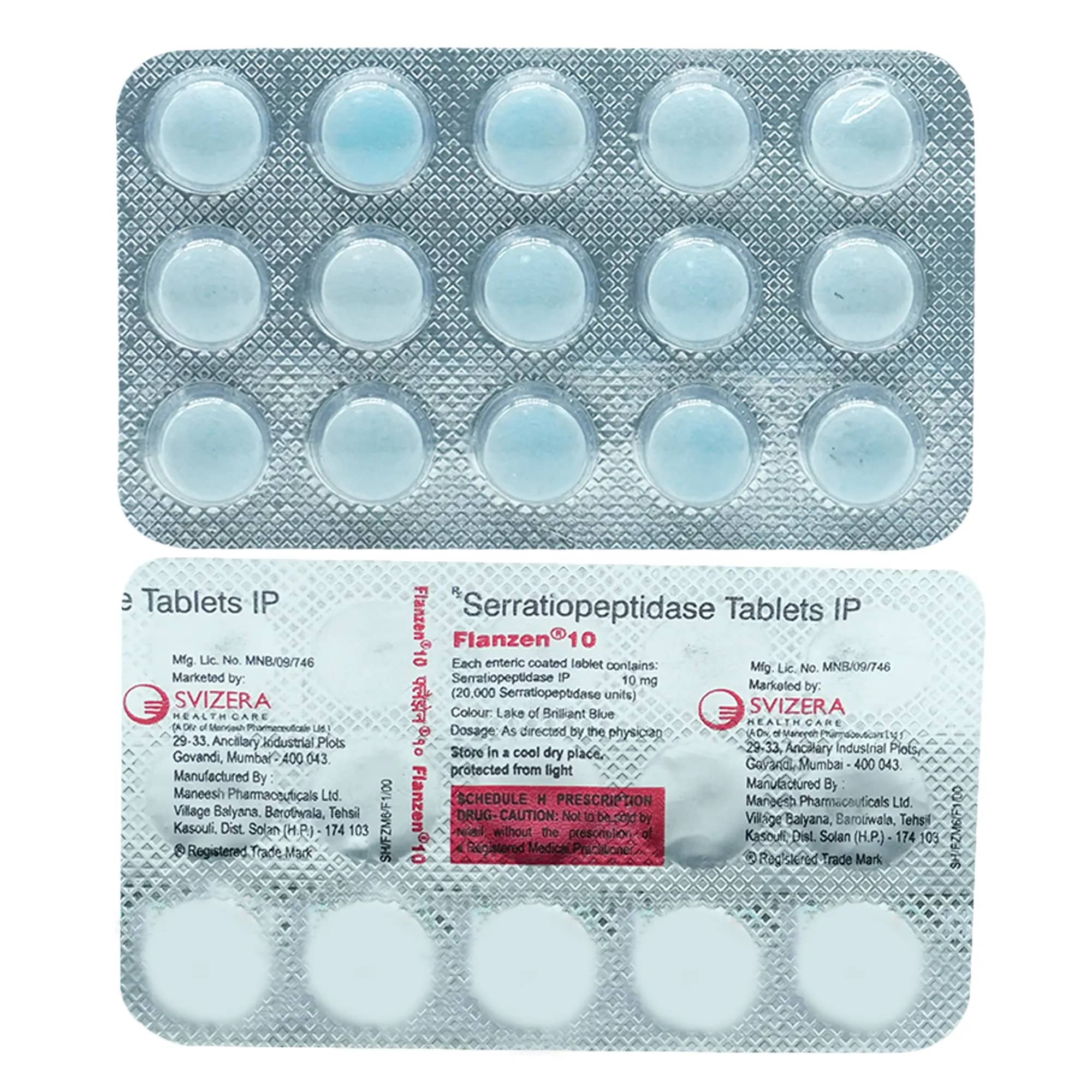 Serratiopeptidase Tablets 10 mg