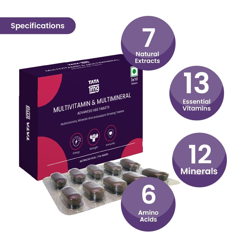 Tata 1mg Multivitamin Veg Tablets with Multimineral product image 1
