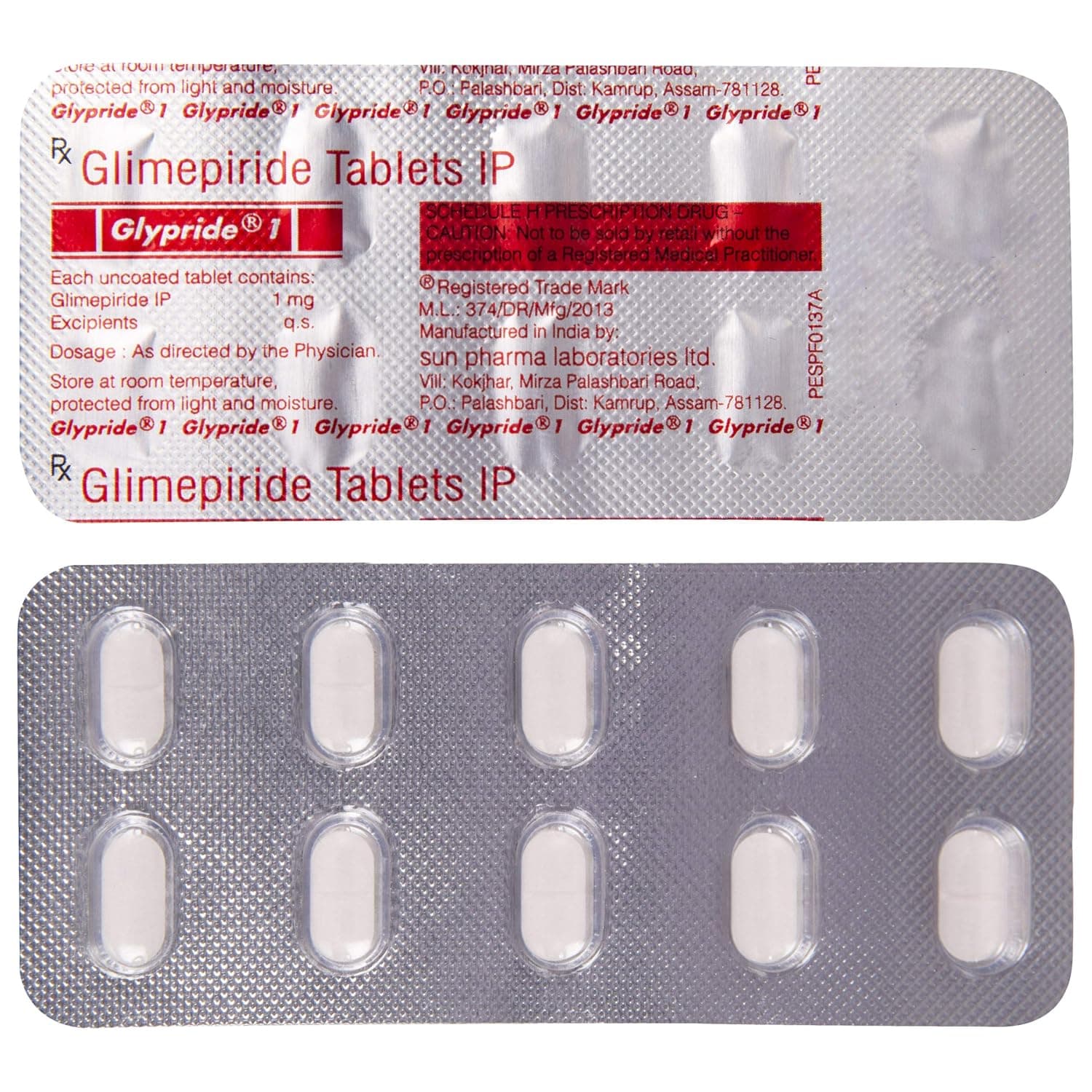 Glypride (Glimepiride) Tablets 1 mg product image 1
