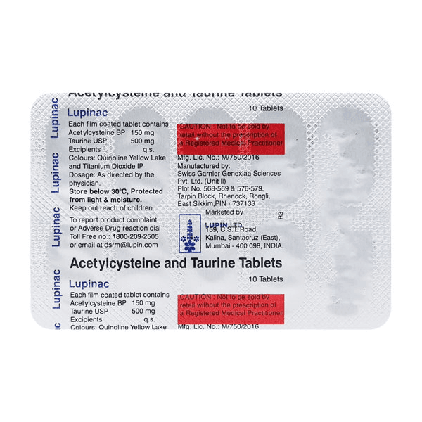 Lupinac (Taurine & Acetylcysteine) Tablets product image 1