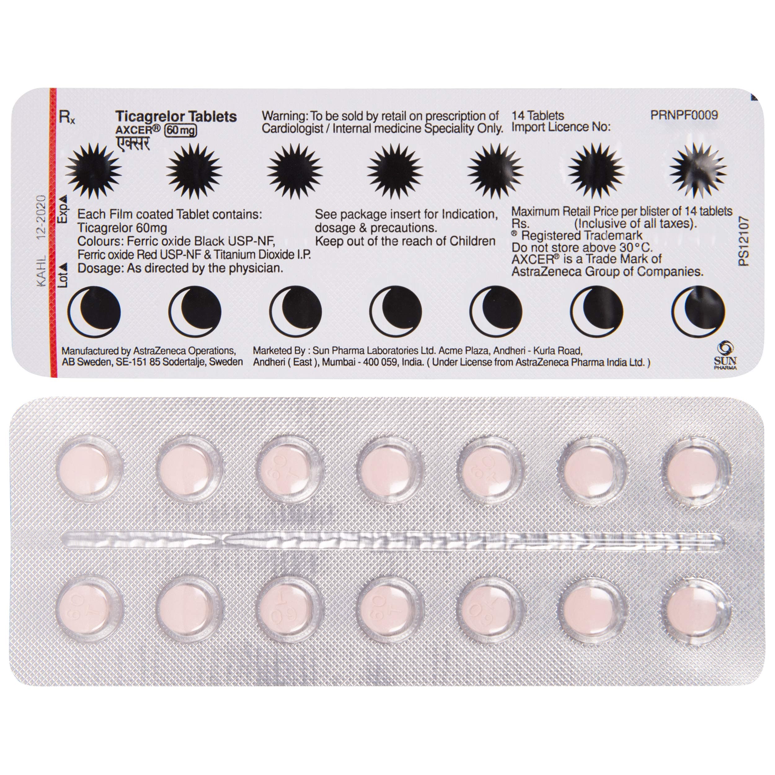 Axcer 60 mg Tablets (Ticagrelor) product image 1