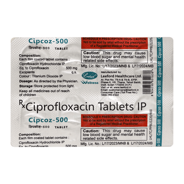 Ciprofloxacin 500 mg Tablets