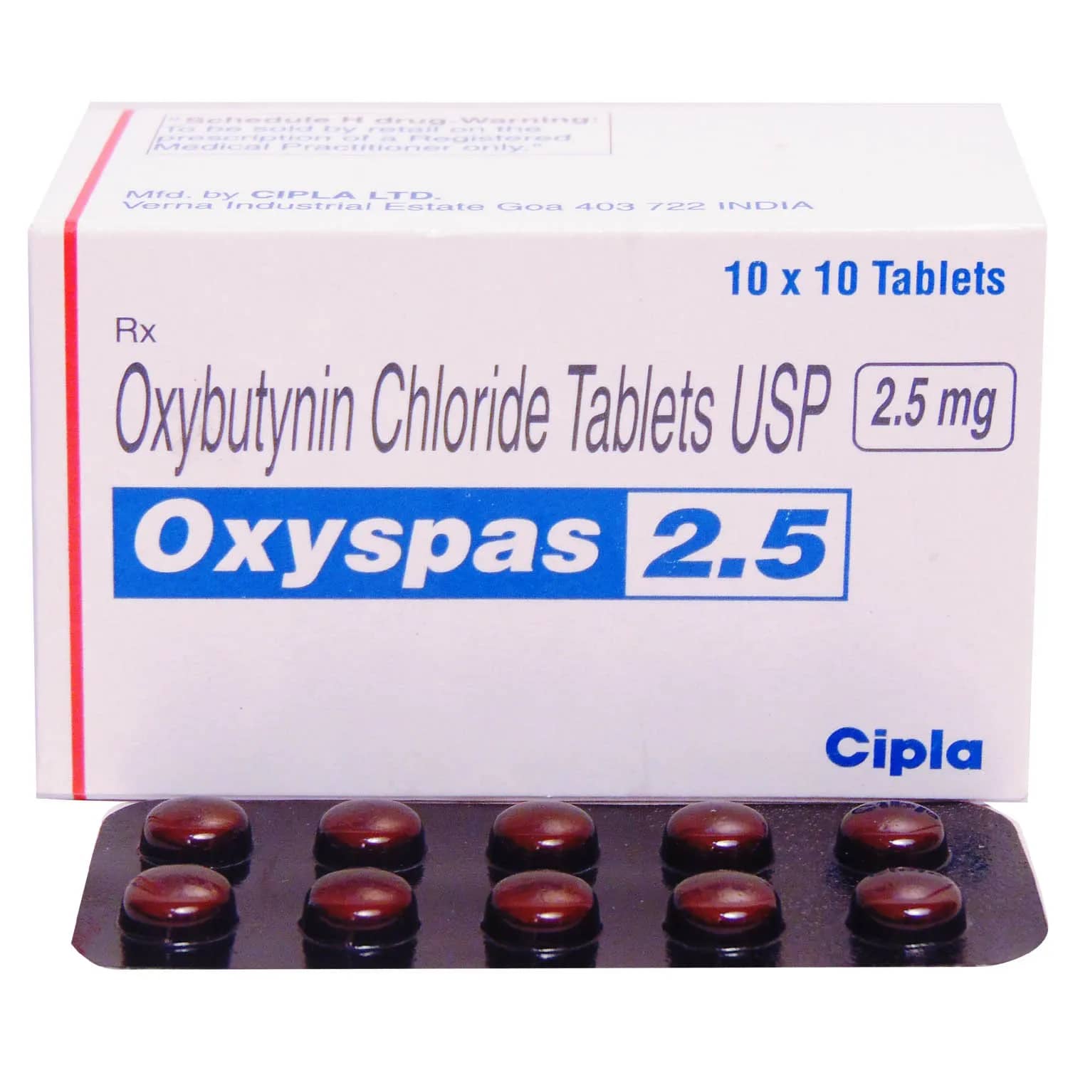 Oxyspas (Oxybutynin) 2.5 mg Tablets