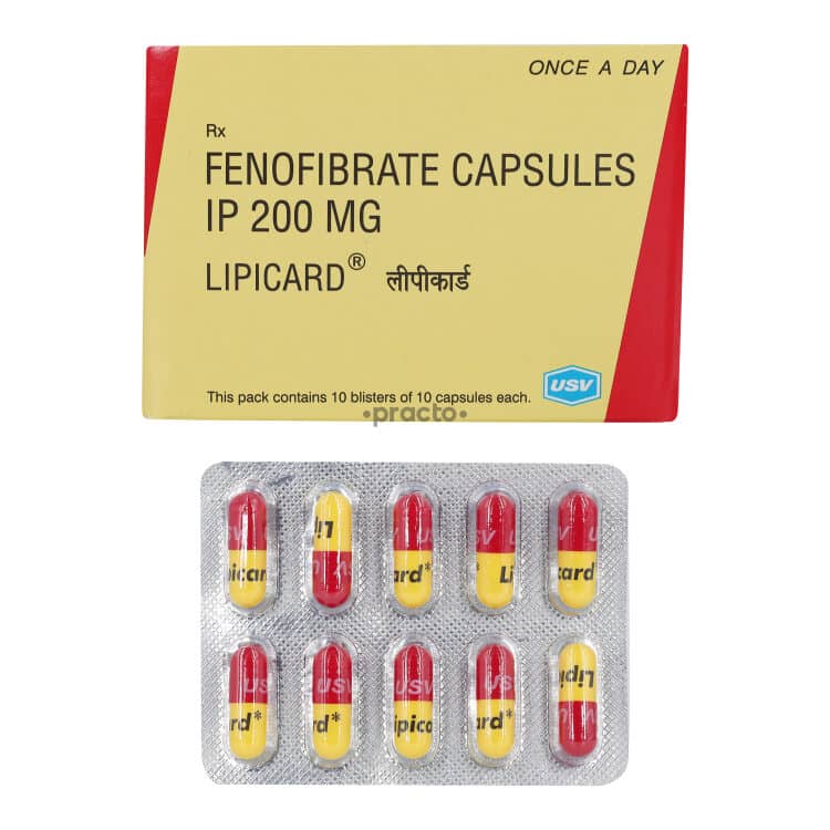Lipicard (Fenofibrate) 200 mg Tablets