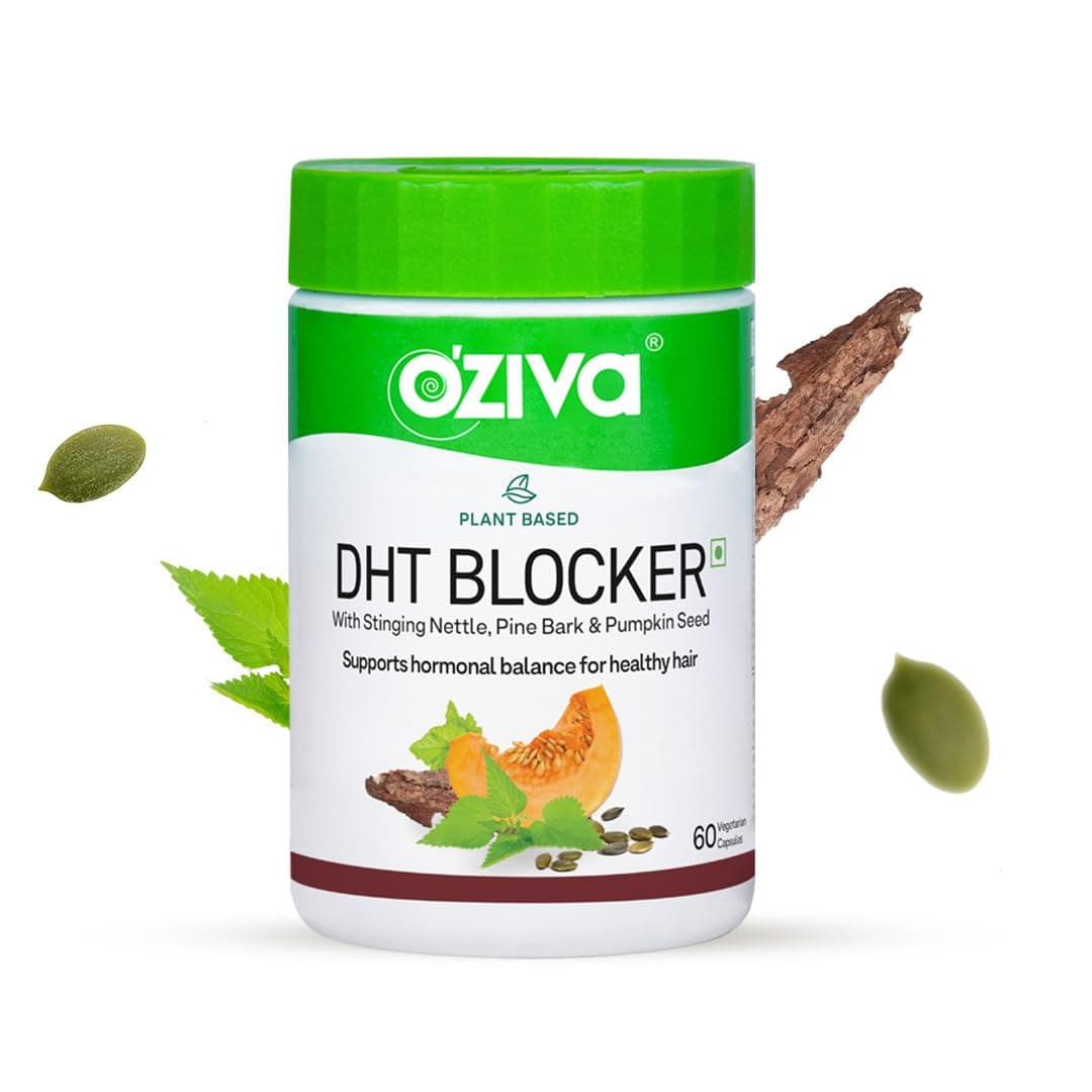 Oziva Hair Vitamins with DHT Blocker & Omega 3 | Vegetarian Capsules for Better H product image 1