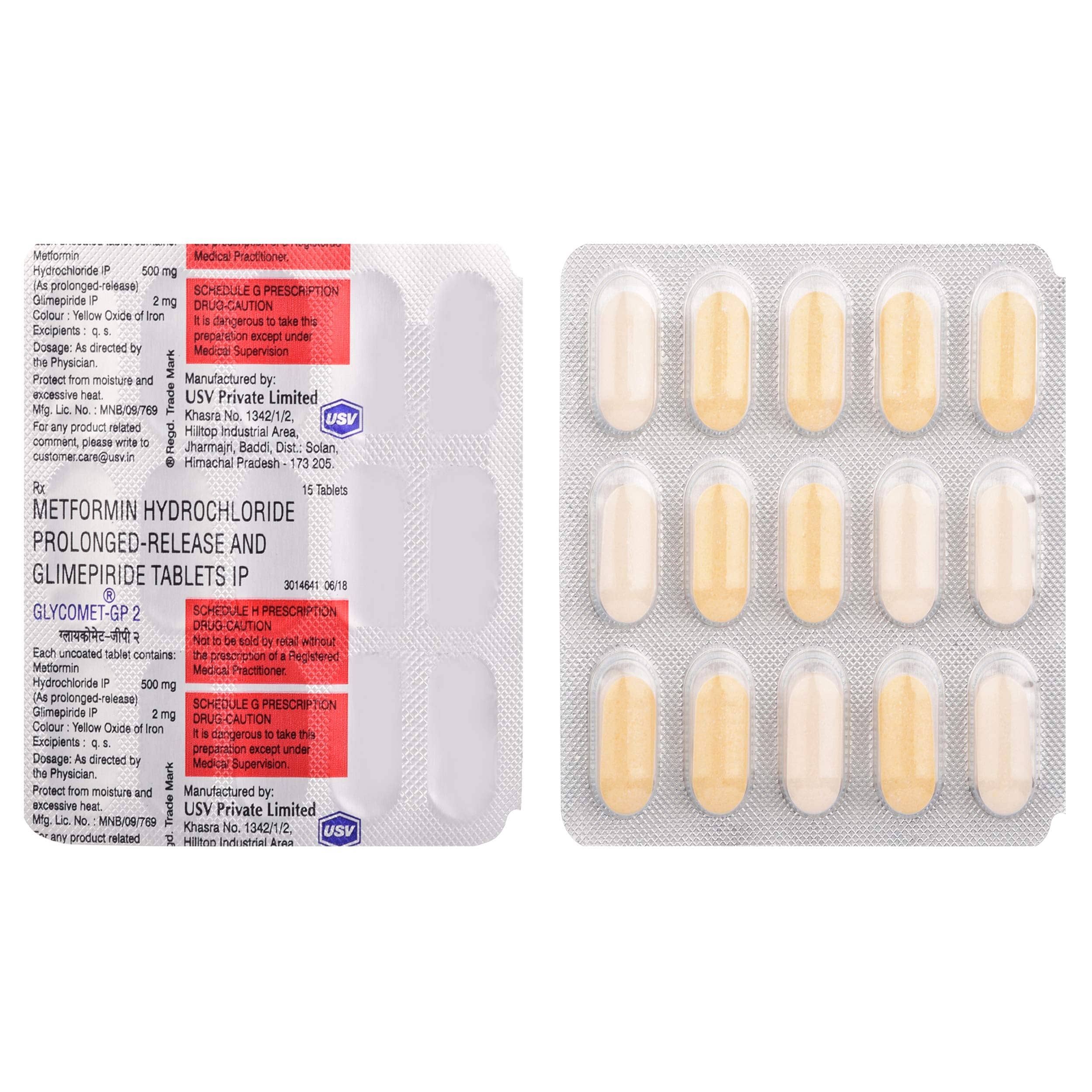 Glycomet GP (Metformin/Glimepiride) 500mg/2 mg