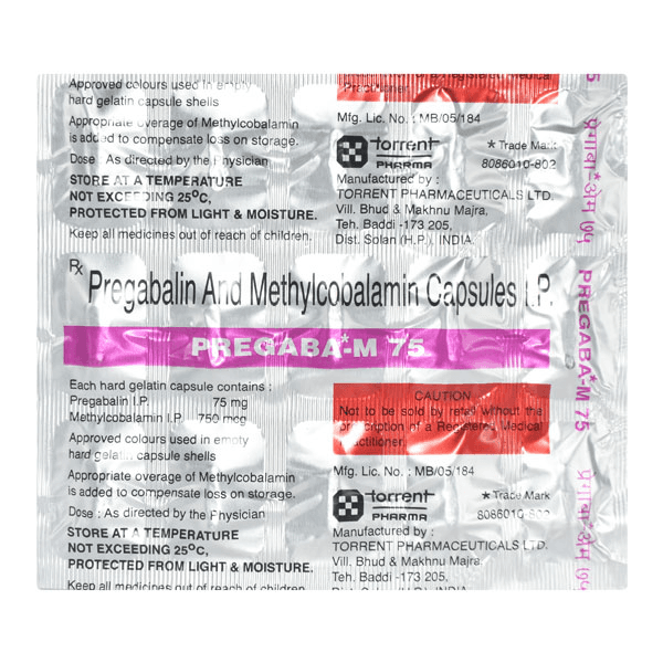 Pregaba-M Capsules (Methylcobalamin/Pregabalin) 75 mg