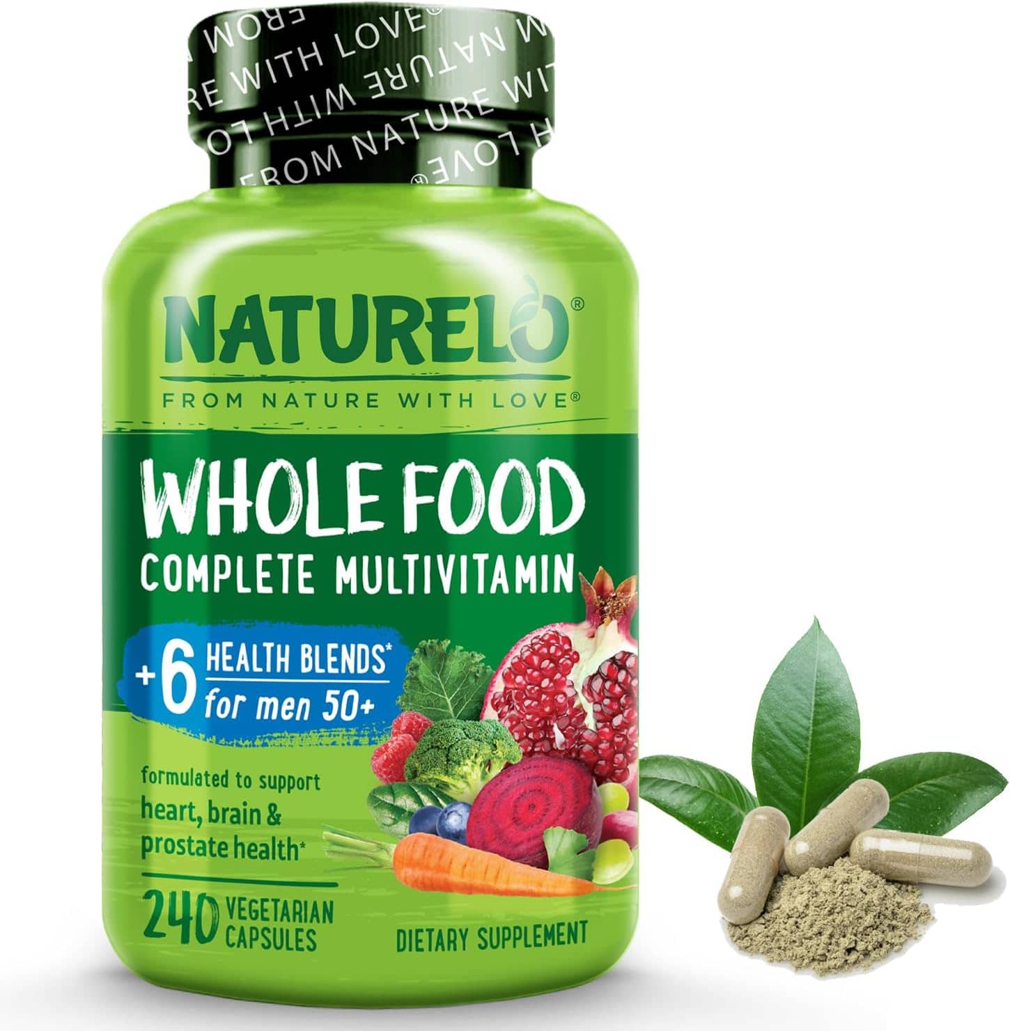 Naturelo Whole Food Multivitamin for Men Vegetarian Capsules