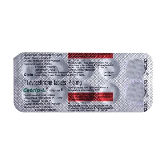 Cetcip L (Levocetirizine) 5 mg Tablets product image 1