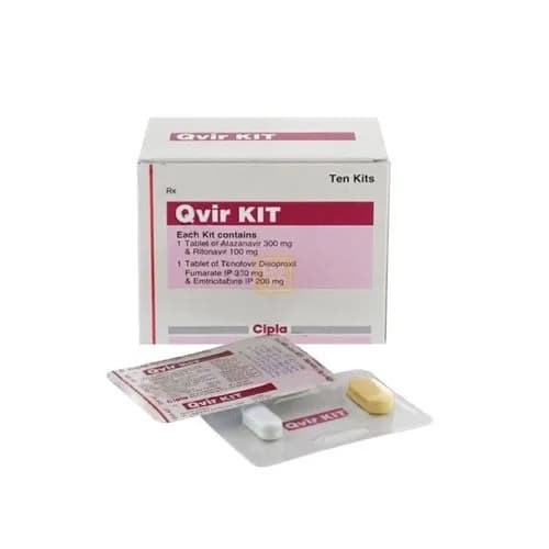 Qvir Kit (Atazanavir/Ritonavir/Tenofovir/Emtricitabine) 300mg/100mg/200mg/300mg product image 1