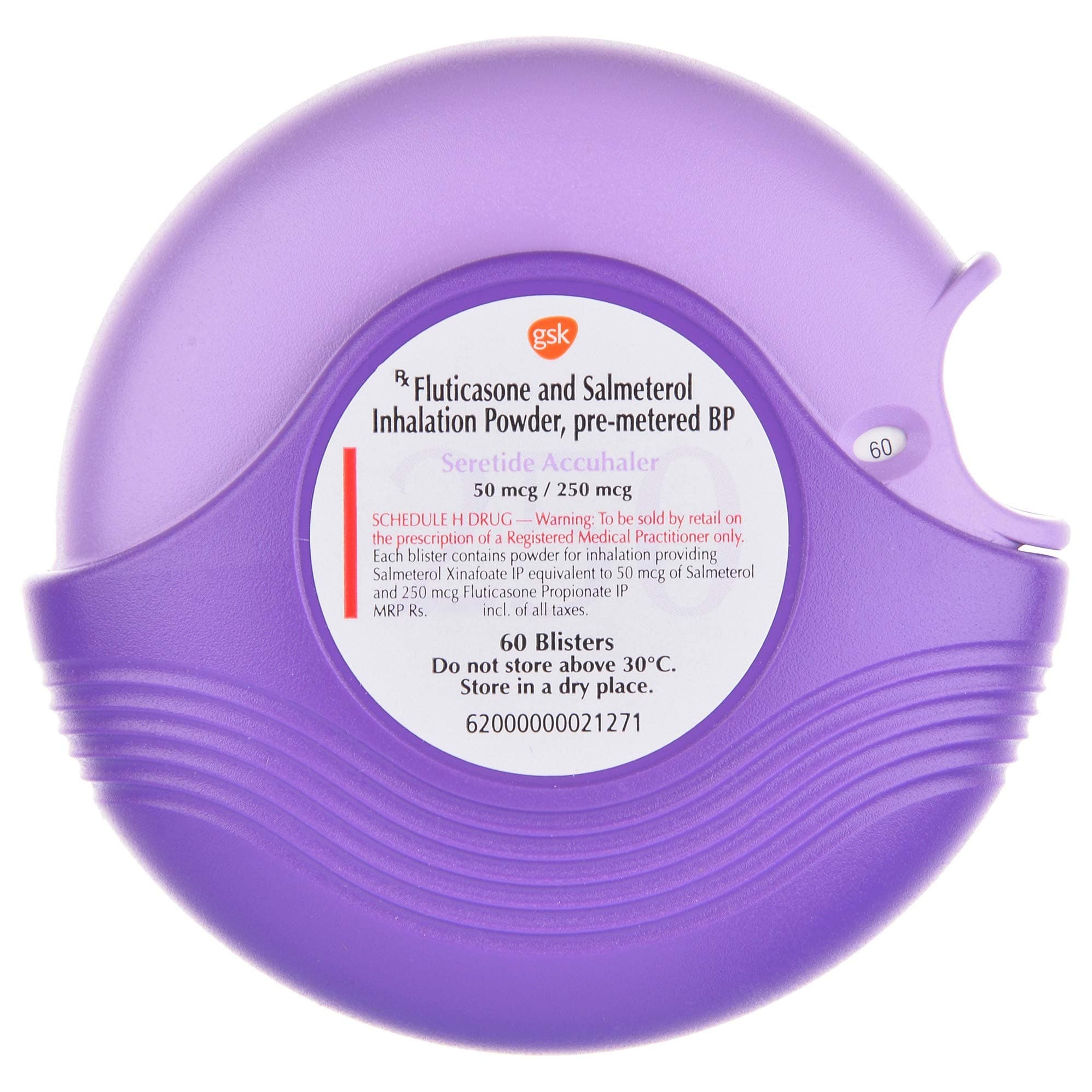 Seretide Accuhaler (Salmeterol/Fluticasone) 50/250 Mcg Mcg product image 1
