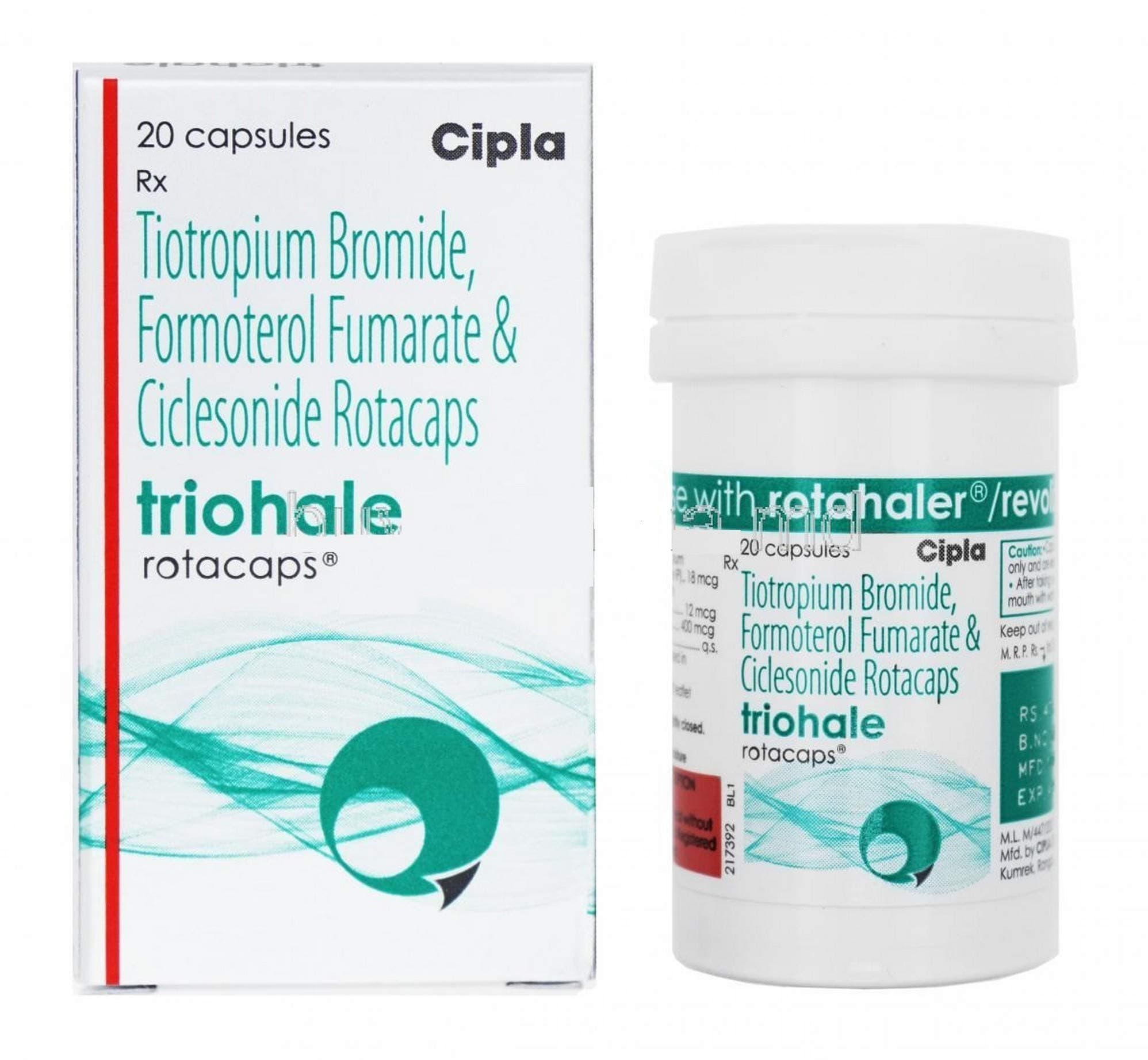 Triohale Rotacaps (Tiotropium/Formoterol/Ciclesonide) 400 Mcg
