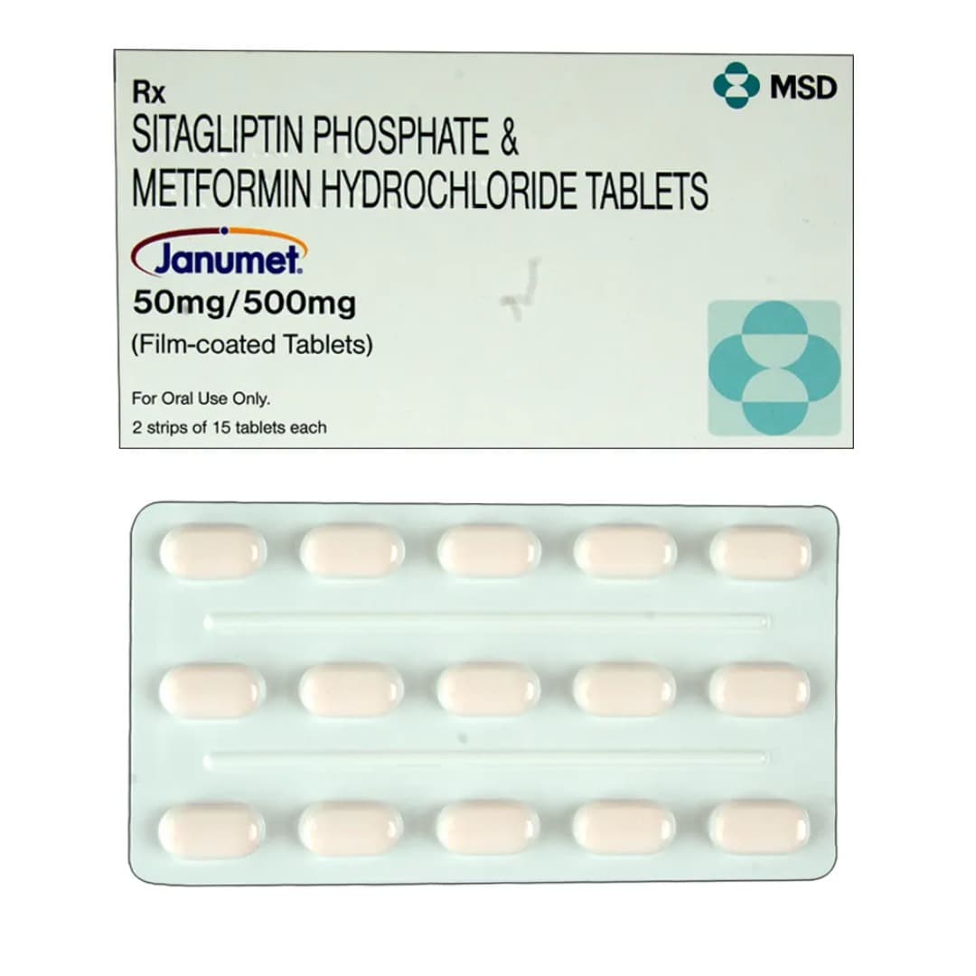 Janumet (Sitagliptin/Metformin) Tablets 50 mg/500 mg product image 1