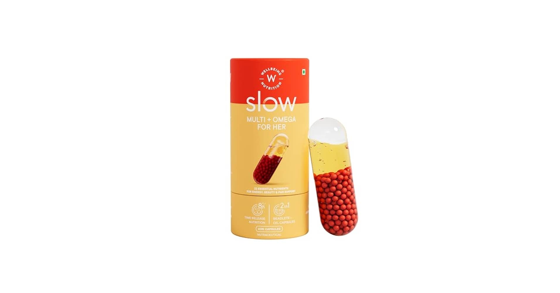 Wellbeing Nutrition Slow Multi-Omega for Her Multivitamin Vegan omega-3 oil-B