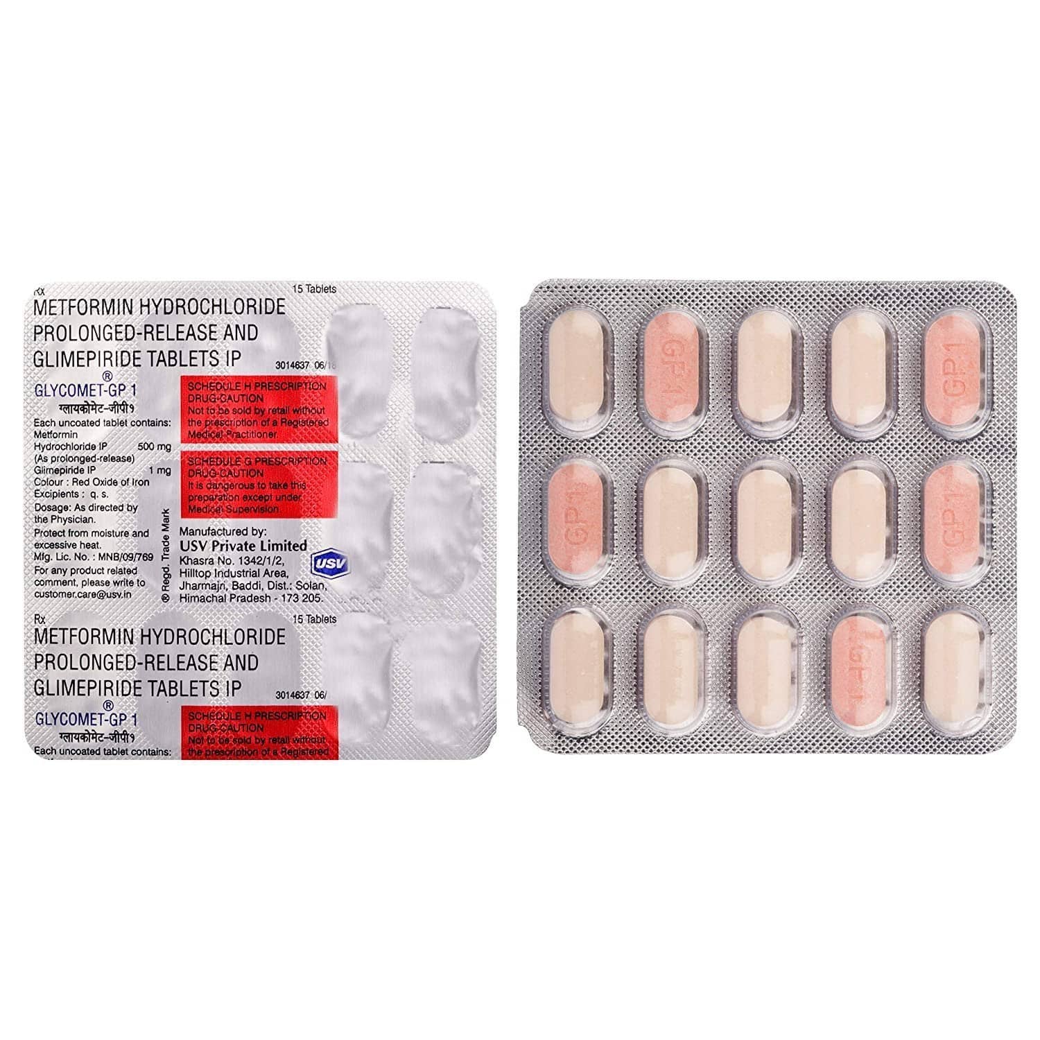 Glycomet GP (Metformin/Glimepiride) 500mg/1 mg