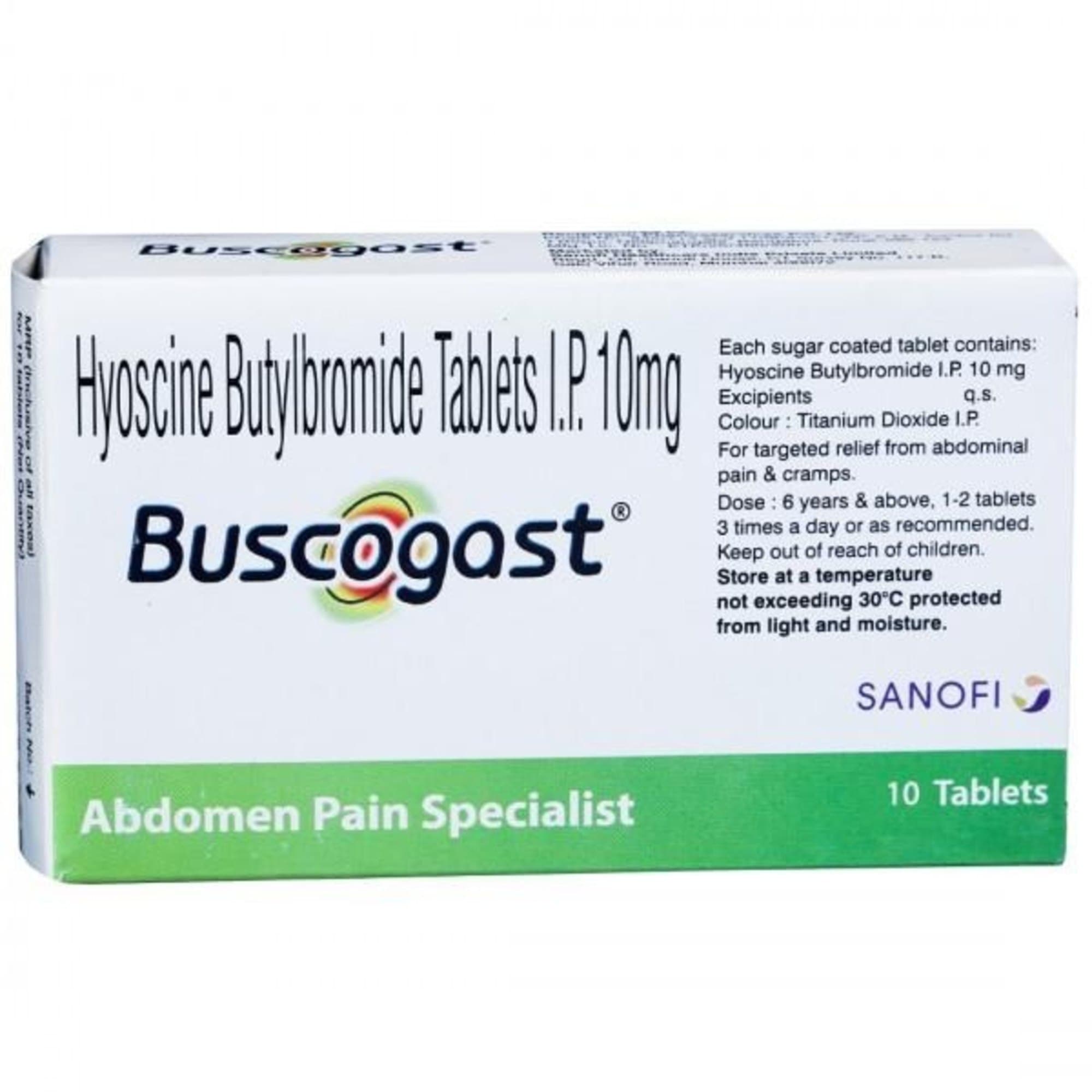 Buscogast (Hyoscine Butylbromide) Tablets 10 mg product image 1