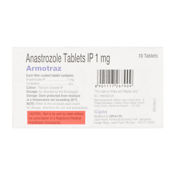 Armotraz 1 mg Tablets (Anastrozole) product image 1