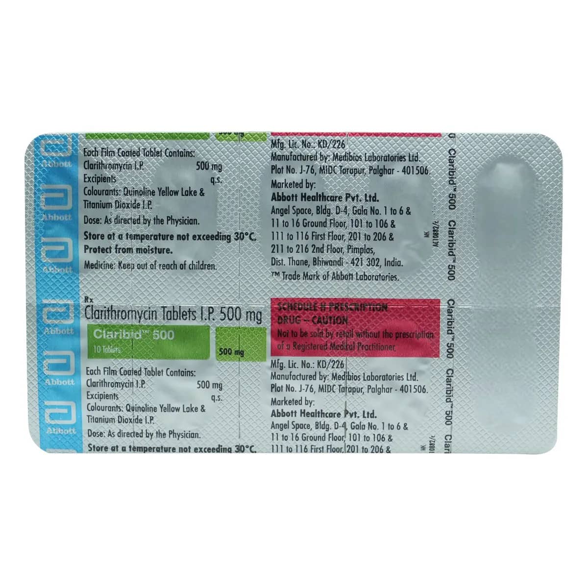 Claribid 500 mg Tablets (Clarithromycin)