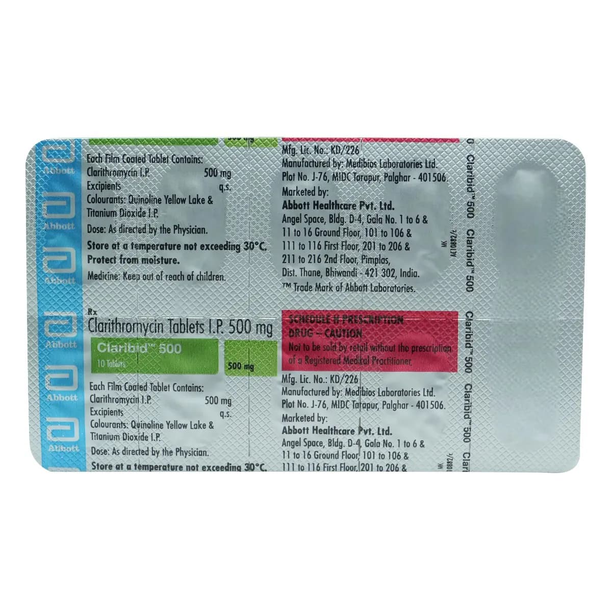 Claribid 500 mg Tablets (Clarithromycin) product image 1