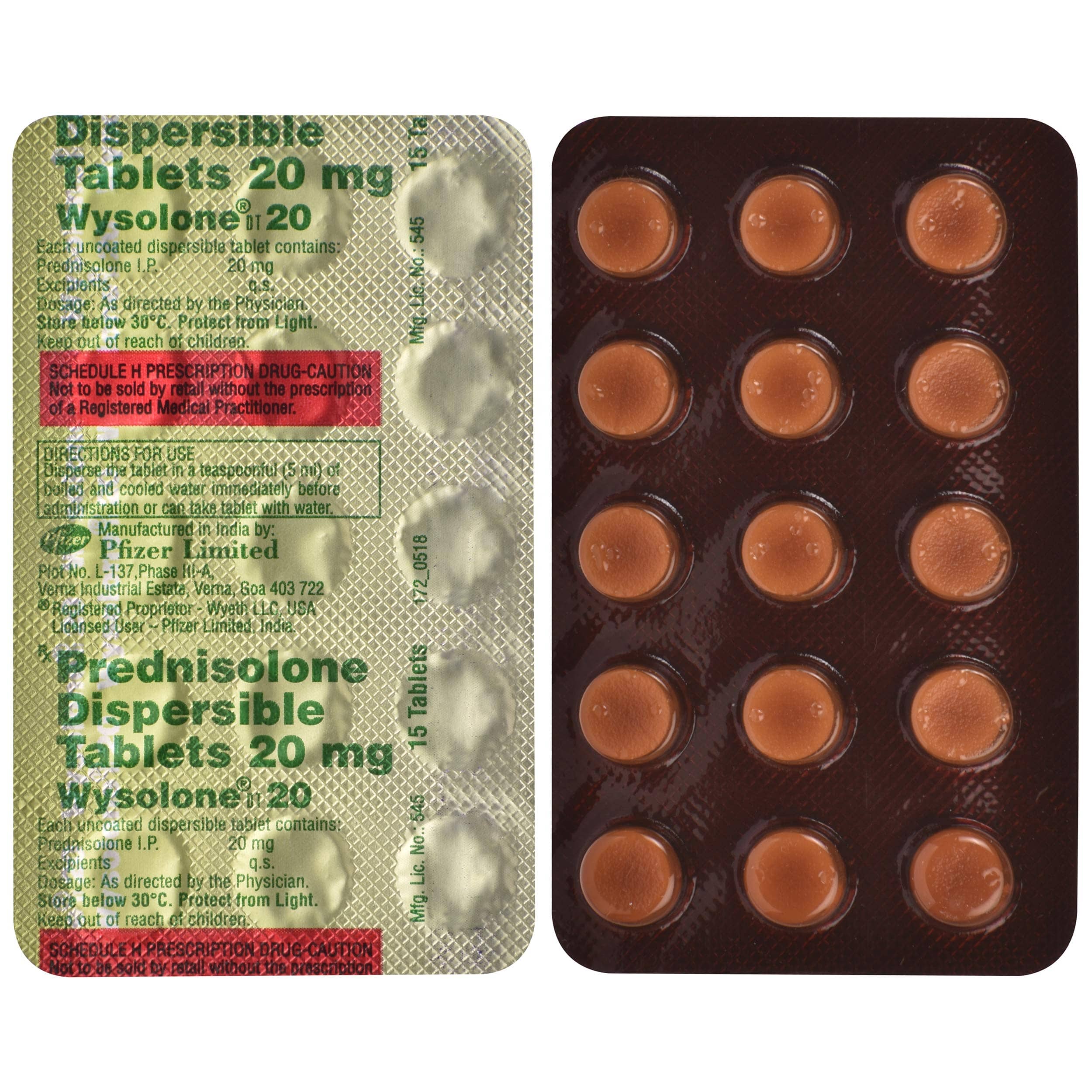 Wysolone (Prednisolone) Tablets 20 mg