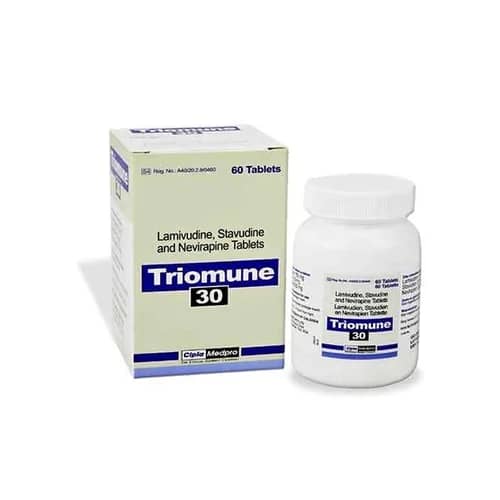 Triomune (Stavudine/Lamivudine/Nevirapine) 30mg/150mg/200mg Tablets
