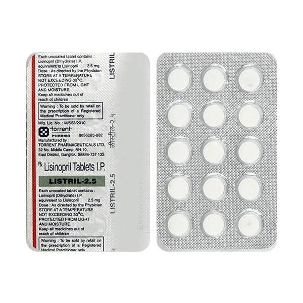 Listril (Lisinopril) 2.5 mg Tablets