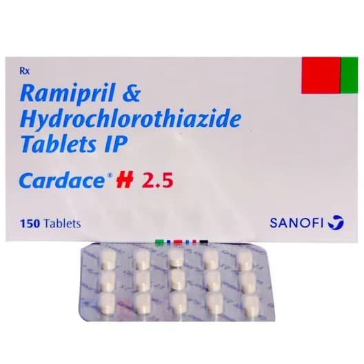 Cardace H Tablets (Ramipril & Hydrochlorothiazide) 2.5 mg product image 1