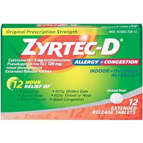 Zyrtec D 5 mg/120 mg Capsules