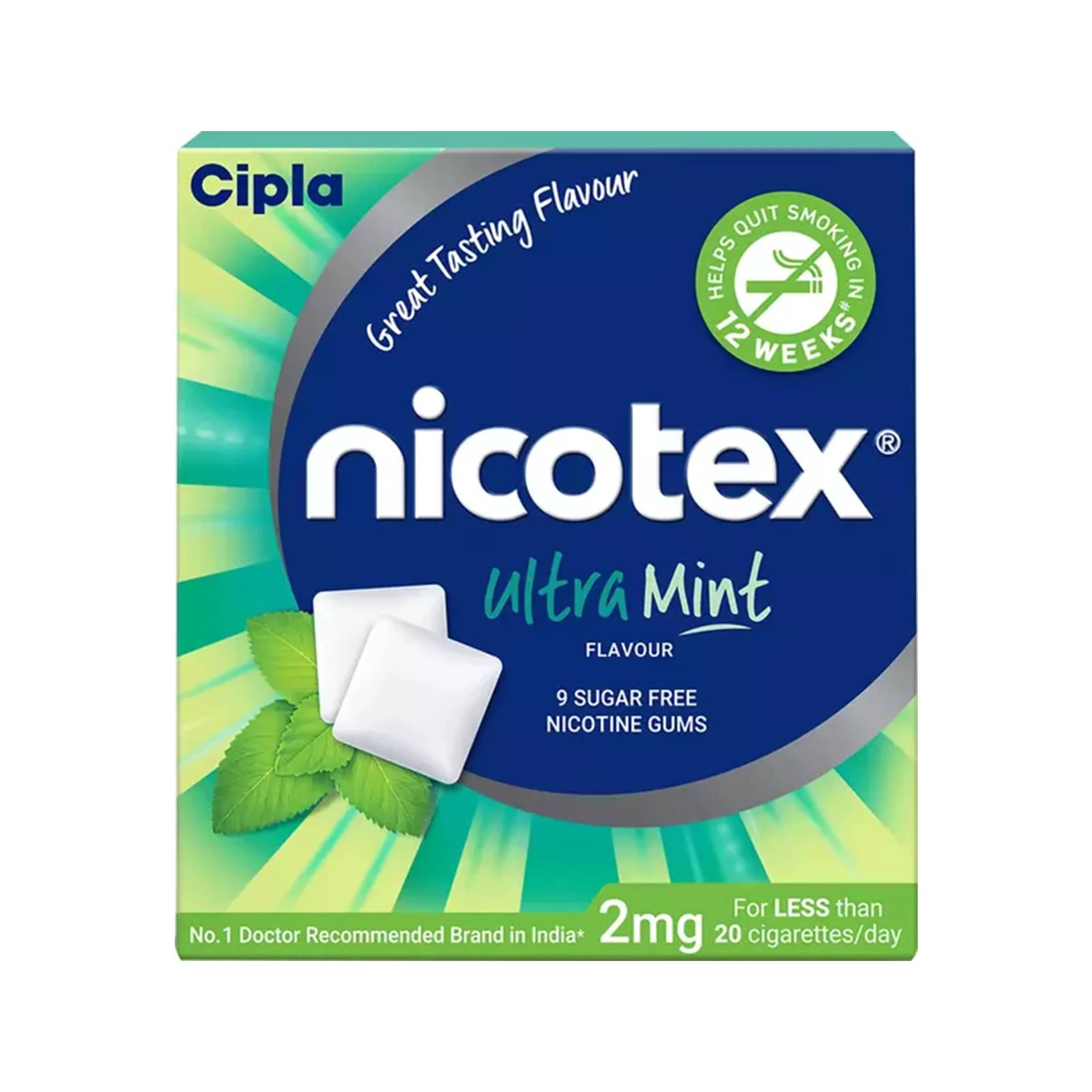 Nicotex Chewing Gums Mint Plus Sugar Free (Nicotine) 2 mg Gum