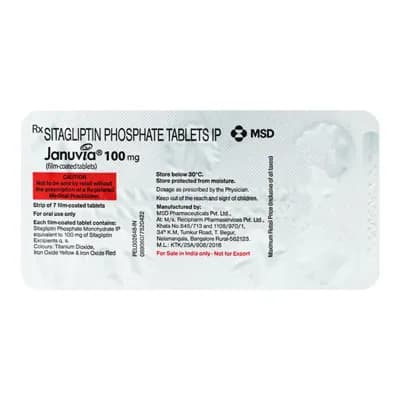 Januvia (Sitagliptin) Tablets 100 mg product image 1