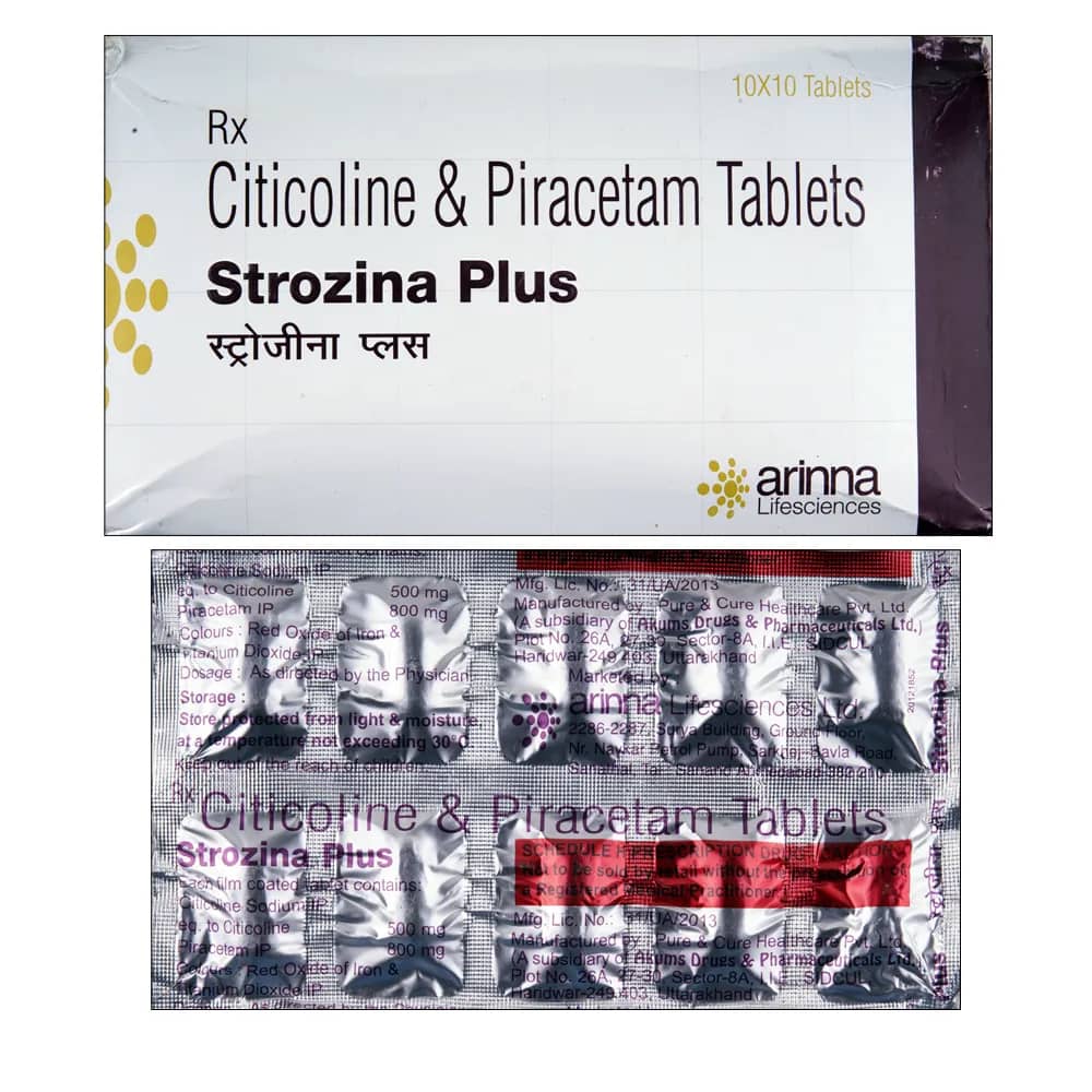 Strozina Plus Tablets (Citicoline/Piracetam)