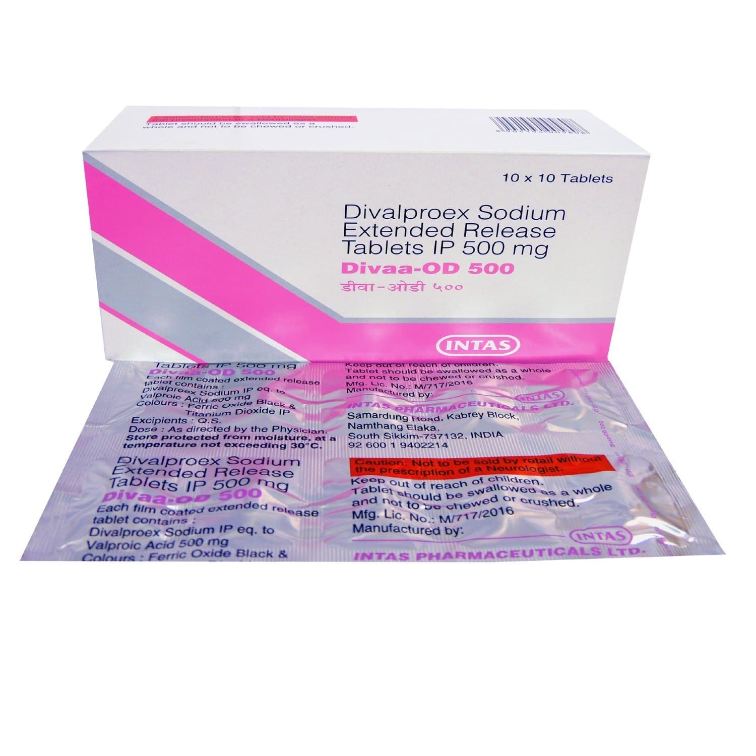 Divaa-OD Tablets ER (Divalproex) 500 mg product image 1