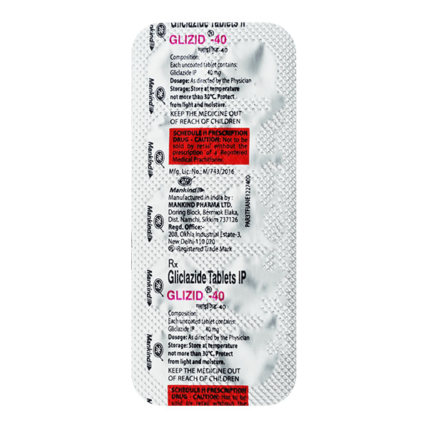 Glizid (Gliclazide) Tablets 40 mg