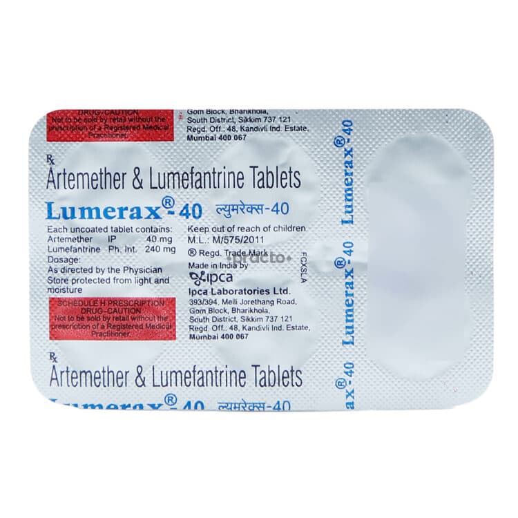 Lumerax (Artemether/Lumefantrine) 40mg/240mg Tablets product image 1