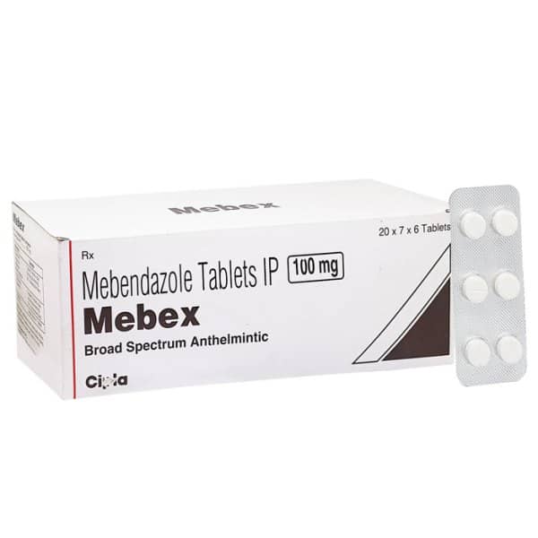 Mebex (Mebendazole) 100mg Tablets – Anti-Parasitic Medicine for Worm Infections